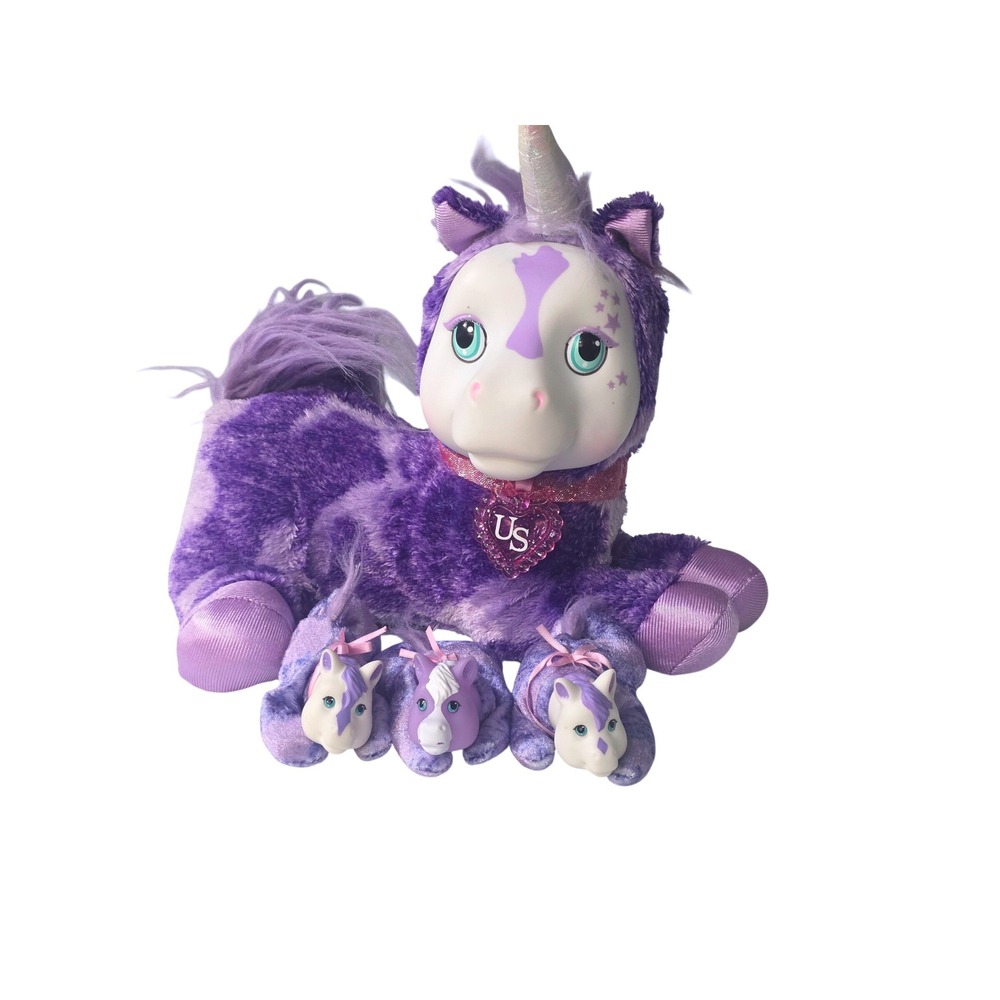 Unicorn Surprise Purple Plush Mother with 3 Babies Set 2019